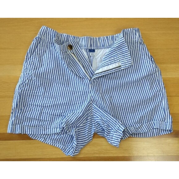 Old Navy OG Chino Womens Shorts Medium Seersucker Blue White Stripes Pockets Zip - Picture 9 of 16